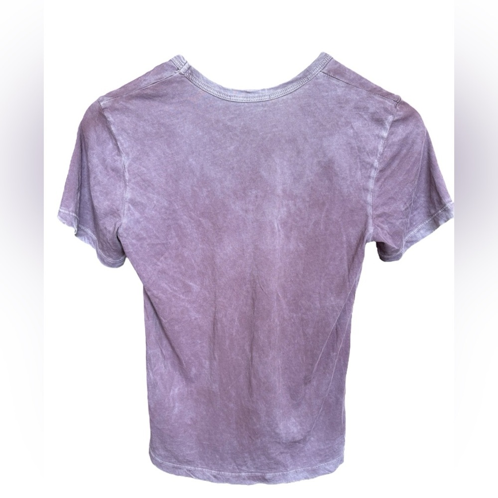Cotton Citizen Shirt Standard V Neck Short Sleeve Vintage Wash Purple XS NWT - Picture 2 of 6